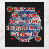 Wereldvrede Wijn Etiket (Enkel label)