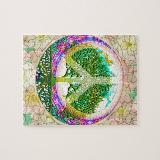 Wereldvredesboom voor het leven legpuzzel (Horizontaal)