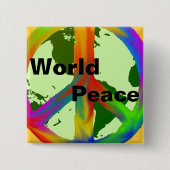 WereldvredesButton Vierkante Button 5,1 Cm (Voorkant)