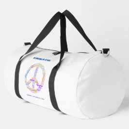 Wereldvredesdag Vredesbord Woord Cloud Waterfles Plunjezak