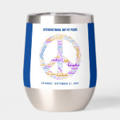 Wereldvredesdag Vredesbord Woordwolk (Achterkant)