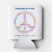 Wereldvredesdag Vredesbord Woordwolk Blikjeskoeler (Achterkant)