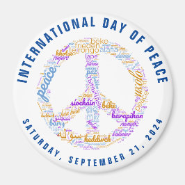 Wereldvredesdag Vredesbord Woordwolk Magneet