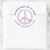 Wereldvredesdag Vredesbord Woordwolk Ronde Sticker (Tas)