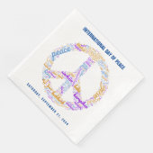 Wereldvredesdag Vredesbord Woordwolk Servet (Hoek)