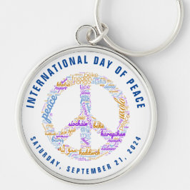 Wereldvredesdag Vredesbord Woordwolk Sleutelhanger