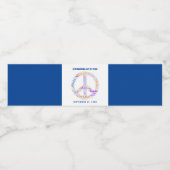 Wereldvredesdag Vredesbord Woordwolk Waterfles Etiket (Enkel label)