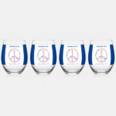 Wereldvredesdag Vredesbord Woordwolk Wijnglas Zonder Voet (Voorkant)