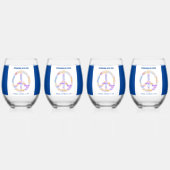 Wereldvredesdag Vredesbord Woordwolk Wijnglas Zonder Voet (Achterkant)