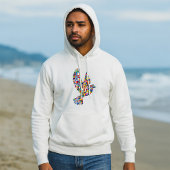 Wereldvredesduif gemaakt van internationale vlagge hoodie