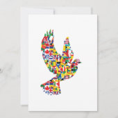 Wereldvredesduif gemaakt van internationale vlagge kaart (Voorkant)