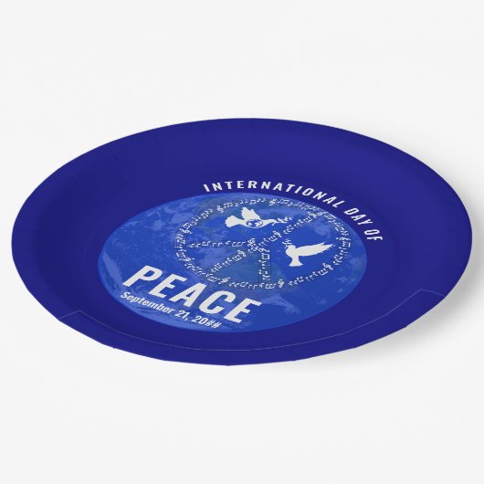 Wereldvredesduiven Vrede op Aardedag Vredesbord Papieren Bordje (Gekanteld)