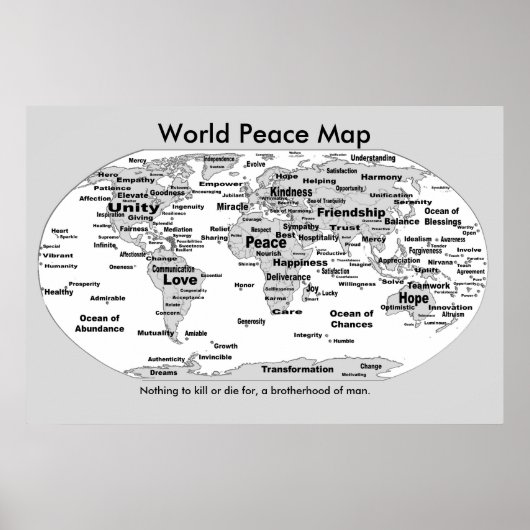 Wereldvredeskaart - niets om voor te sterven poster (Voorkant)