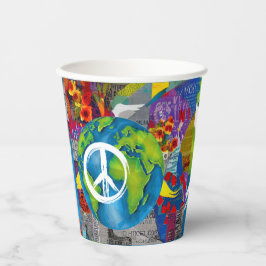 Wereldvredespapieren bekertjes papieren bekers