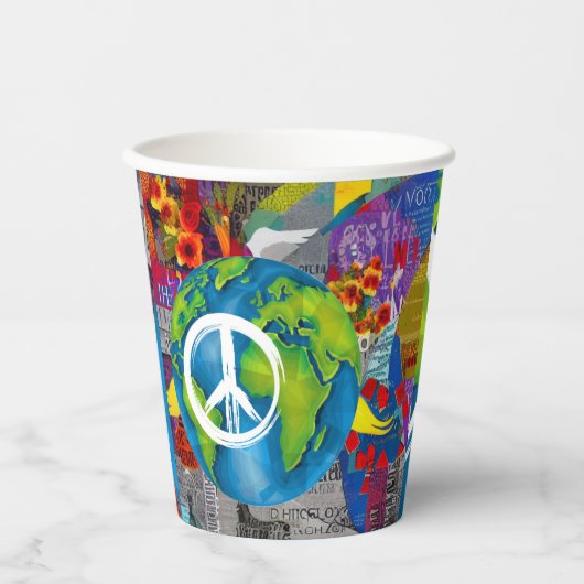 Wereldvredespapieren bekertjes papieren bekers (Voorkant)
