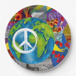 Wereldvredespapieren Borden Papieren Bordje