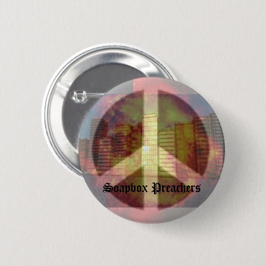 Wereldvredesplan Ronde Button 5,7 Cm (Voorkant /achterkant)