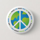 Wereldvredestalen Ronde Button 5,7 Cm (Voorkant)
