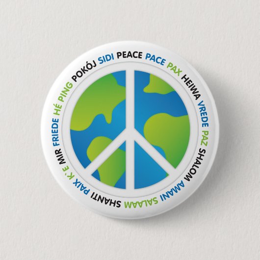 Wereldvredestalen Ronde Button 5,7 Cm (Voorkant)
