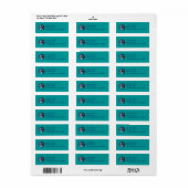 Wereldvredesymbool op Teal Etiket (Full Sheet)