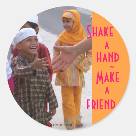 Wereldvriendschap Ronde Sticker (Voorkant)