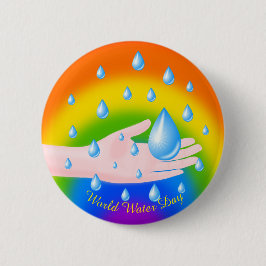 Wereldwaterdag 22 maart ronde button 5,7 cm