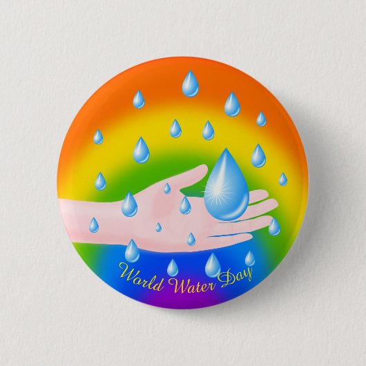 Wereldwaterdag 22 maart ronde button 5,7 cm (Voorkant)