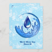 Wereldwaterdag Bespaar Water Red de Aarde (Voorkant / Achterkant)