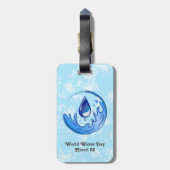 Wereldwaterdag Bespaar Water Red de Aarde Bagagelabel (Achterkant verticaal)