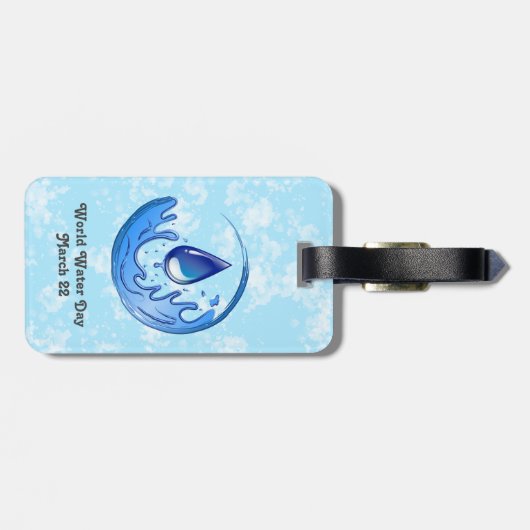 Wereldwaterdag Bespaar Water Red de Aarde Bagagelabel (Achterkant horizontaal)