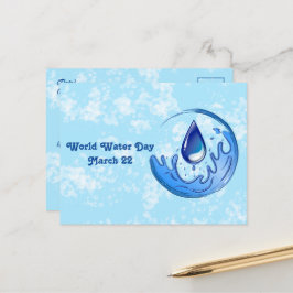 Wereldwaterdag Bespaar Water Red de Aarde Briefkaart