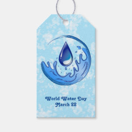 Wereldwaterdag Bespaar Water Red de Aarde Cadeaulabel