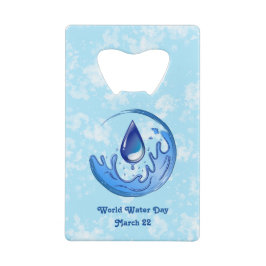 Wereldwaterdag Bespaar Water Red de Aarde Creditkaart Flessenopener