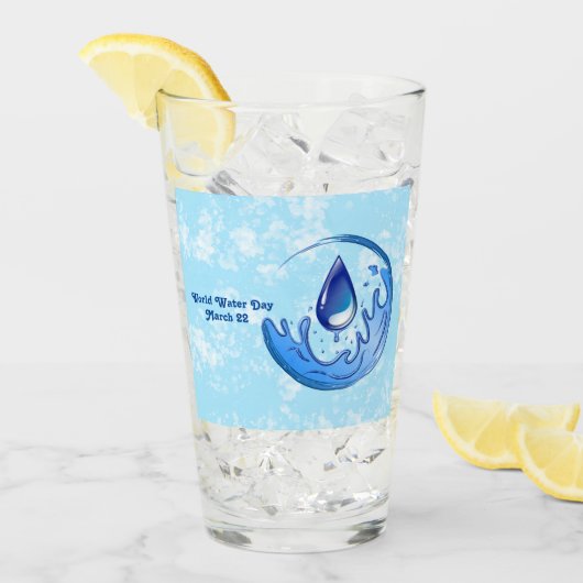 Wereldwaterdag Bespaar Water Red de Aarde Glas (Voorkant ijs)