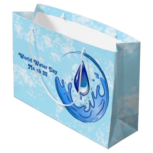 Wereldwaterdag Bespaar Water Red de Aarde Groot Cadeauzakje (Achterkant Gekanteld)