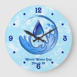 Wereldwaterdag Bespaar Water Red de Aarde Grote Klok