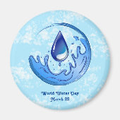 Wereldwaterdag Bespaar Water Red de Aarde Magneet (Voorkant)