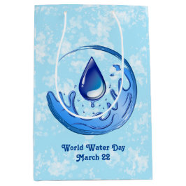 Wereldwaterdag Bespaar Water Red de Aarde Medium Cadeauzakje