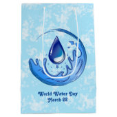 Wereldwaterdag Bespaar Water Red de Aarde Medium Cadeauzakje (Achterkant)