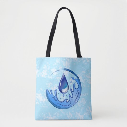 Wereldwaterdag Bespaar Water Red de Aarde Tote Bag (Voorkant)