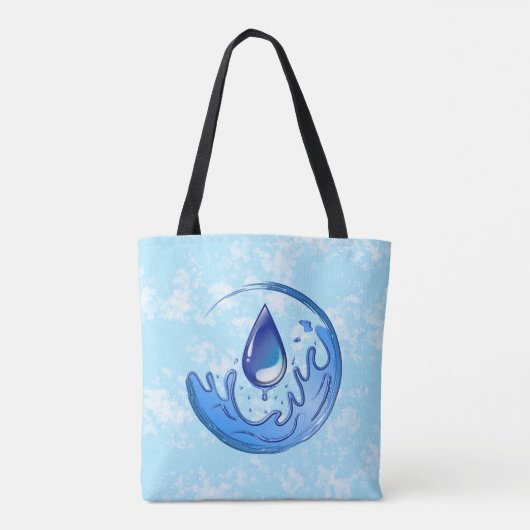 Wereldwaterdag Bespaar Water Red de Aarde Tote Bag (Achterkant)