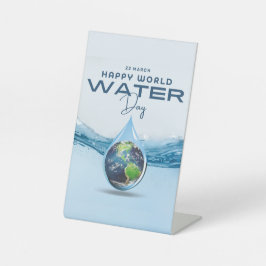 Wereldwaterdag Reclamebord Met Voetstuk