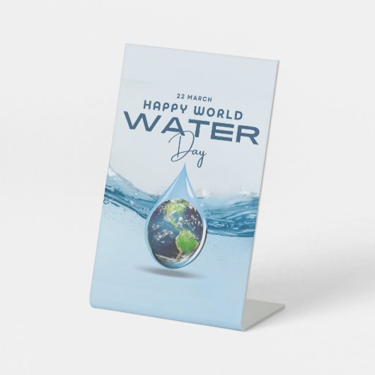 Wereldwaterdag Reclamebord Met Voetstuk (Voorkant)