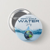 Wereldwaterdag Ronde Button 5,7 Cm (Voorkant /achterkant)