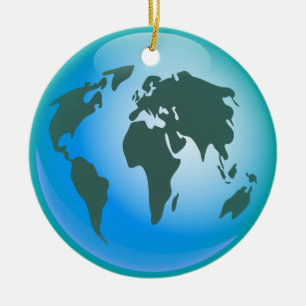WereldWereldbol Keramisch Ornament