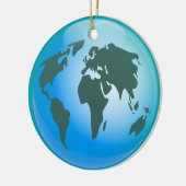 WereldWereldbol Keramisch Ornament (Links)