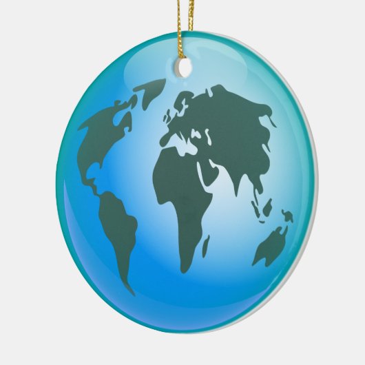 WereldWereldbol Keramisch Ornament (Links)