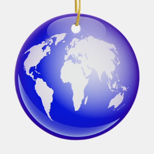 WereldWereldbol Keramisch Ornament (Voorkant)