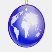 WereldWereldbol Keramisch Ornament (Links)