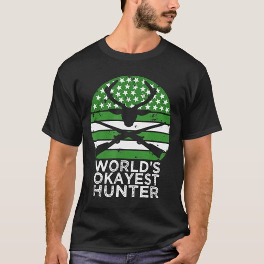 Wereldwerelden Okayest Hunter Funny Hunting- T-shirt (Voorkant)